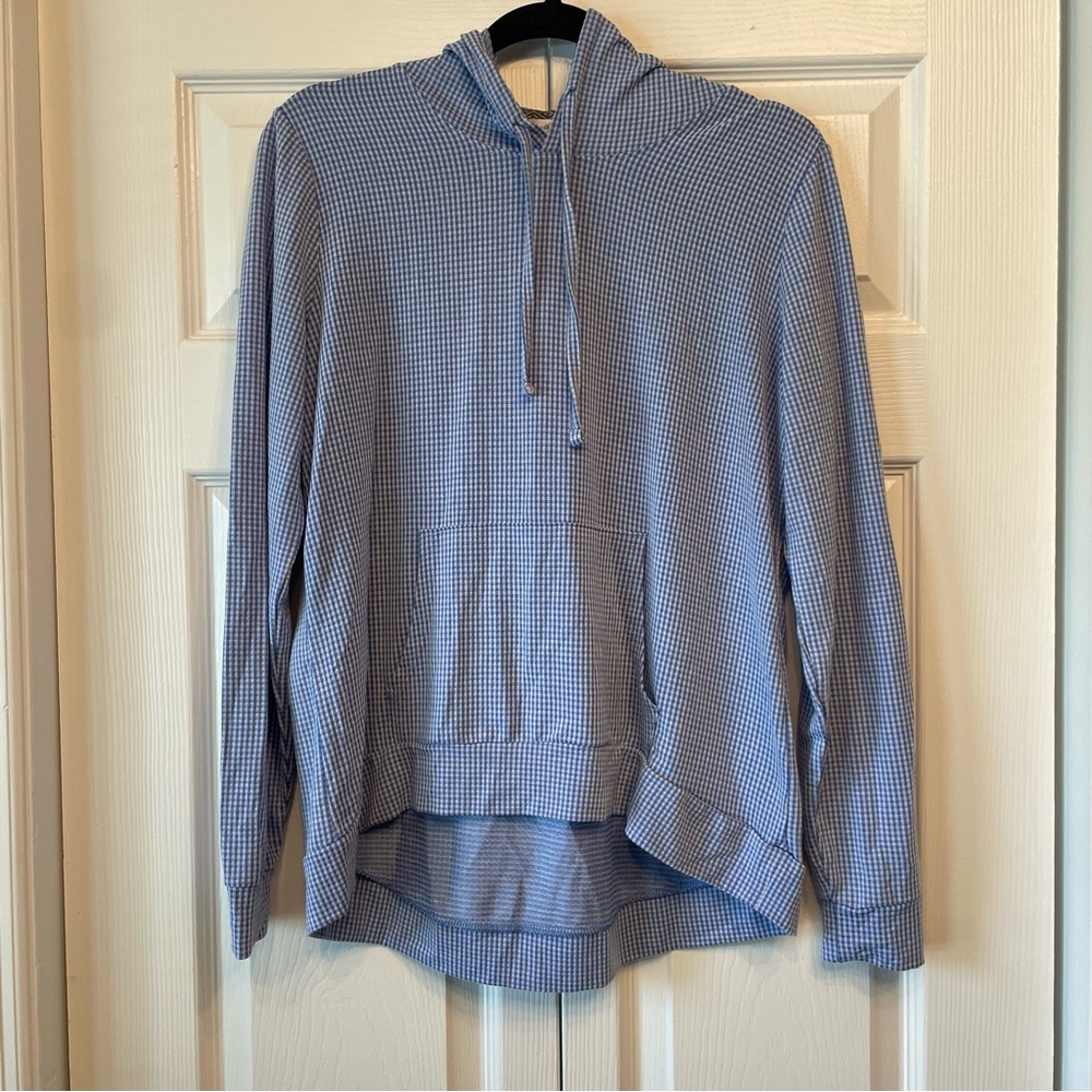 Original Weatherproof Vintage Blue Checkered Women's Hoodie Size Medium